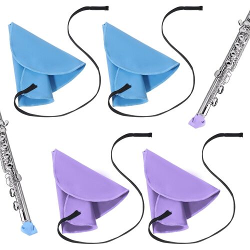 Kalanka-Lot De 4 Chiffons De Nettoyage Pour Clarinette, Clarinette, Piccolo, Flûte, Saxophone Bleu Et Violet