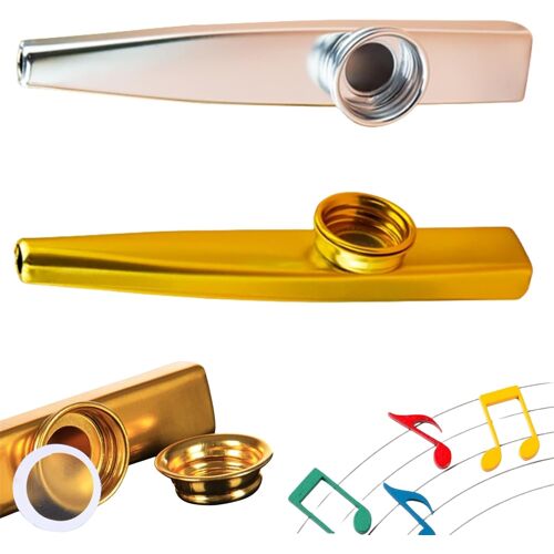 Kalanka-Kazoo Instrument,Kazoo Métal En Alliage D'aluminium Membrane Pour Accompagnement De Guitare Ou D'harmonica Instrument Cazoo Pour Enfants Cadeau
