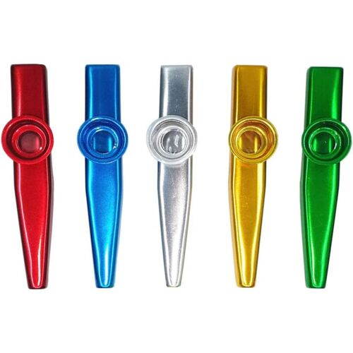 Kalanka-5 Pièces Kazoo Métal En Alliage D'aluminium Avec Membrane Pour Accompagnement De Guitare Ou D'harmonica, Kazoo Instrument, Cazou, Kazoo Enfant,Kazoo Pour Enfants Cadeau Accompagnement Instrum