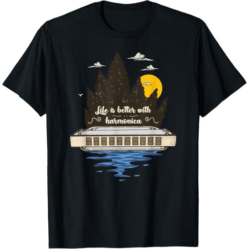 Kalanka-Art Instrument Vintage Musicien Joueur Harmonica T-Shirt