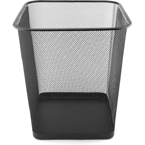 Kalanka-Poubelle Bureau 18l - Corbeille Papier En Treillis Métal Maille, Corbeilles Pour Bureau, Chambre, Poubelle Metal - Noir