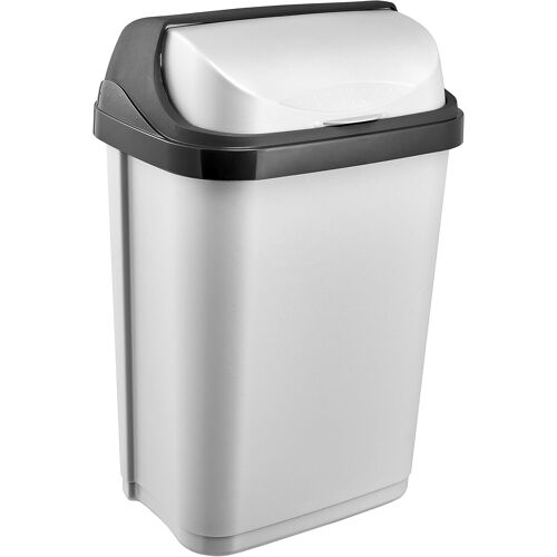 KALANKA-Poubelle avec Couvercle Coulissant, 10 L, Rasmus, Argent