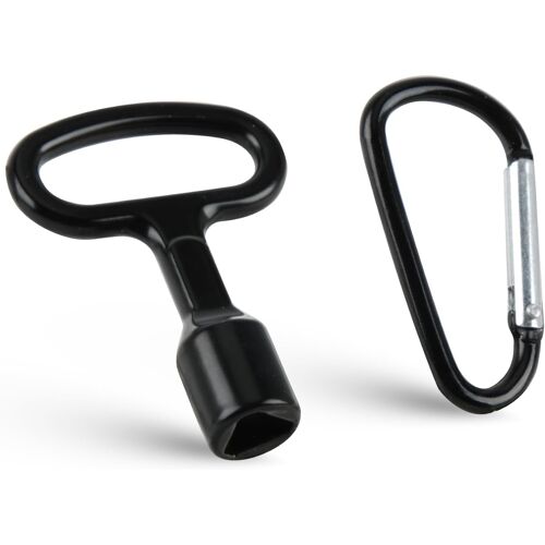 KALANKA-Outil Polyvalent Métallique 9mm avec Mousqueton - Clé Triangle Robuste pour Poubelle Jaune, Gaz, Ascenseurs - Pratique Accessoire en Alliage de Zinc pour Recyclage et Utilisation Quotidienne