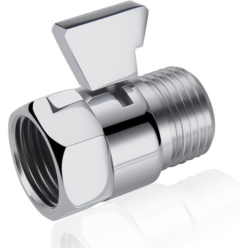 KALANKA-Pommeau de douche Vanne d'arrêt Chrome poli Robinet d'arrêt d'eau G 1/2 Tête de douche Robinet d'angle Bouchon d'eau Douche pour pommeaux de douche, douchettes, bras de douche