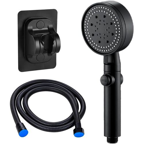 KALANKA-Pomme de douche et tuyau 2 m - 130 mm - Grand débit puissant - Haute pression - 5 modes - Pommeau de douche électrique à main pour basse pression d'eau - Chrome