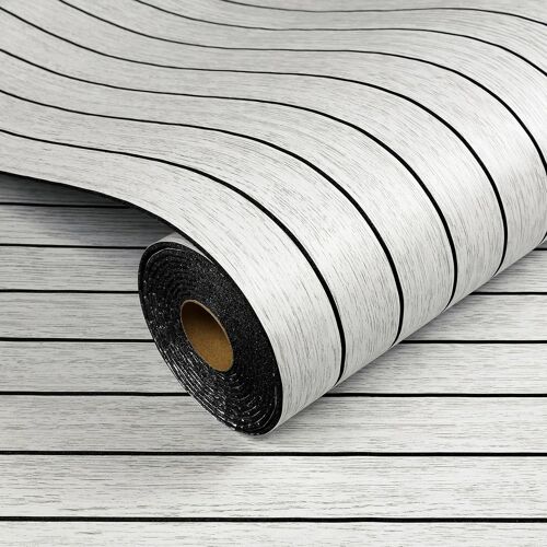 KALANKA-Epais Papier Peint Adhesif Mural Bois Clair Papier Peint Autocollant Mural Chambre Salon Mur TV Panneau Tasseau Bois Blanc 3D Panneau Decoratif Interieur Bureau Rouleau Adhesif 30CMx2M