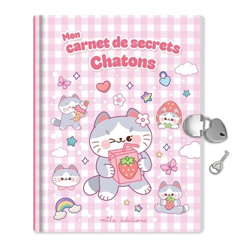 Mon Carnet De Secrets - Chatons - Un Journal Intime Avec Un Cadenas En Forme De Coeur, Un Stylo Et 2 Planches De Stickers