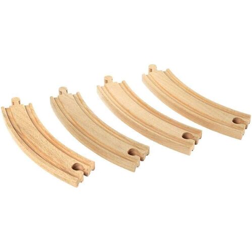 KALANKA-World - 33342 - Grands Rails Courbes 170 mm - Accessoire pour circuit de train en bois - Jouet pour garçons et filles à partir de 3 ans