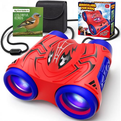 Kalanka-Jumelles Enfant Avec Boussole Et Guide Des Oiseaux, Jouets Garcon 3-12 Ans Cadeau Garçon 3 4 5 6 7 8 9 Ans, Éducatif Jumelles Jeux Exterieur Enfant Jardin Anniversaire Pâques De Petits Cadeau