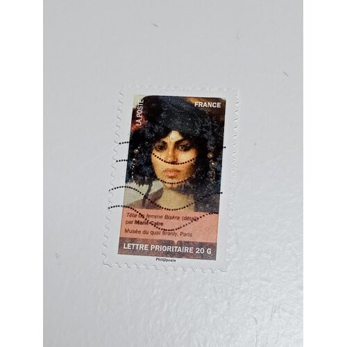 Timbre France Lettre 20 G Oblitéré Autoadhesif Yvert N° 676 Détail Du Tableau Tete De Femme Biskra Par Marie Caire De 2012
