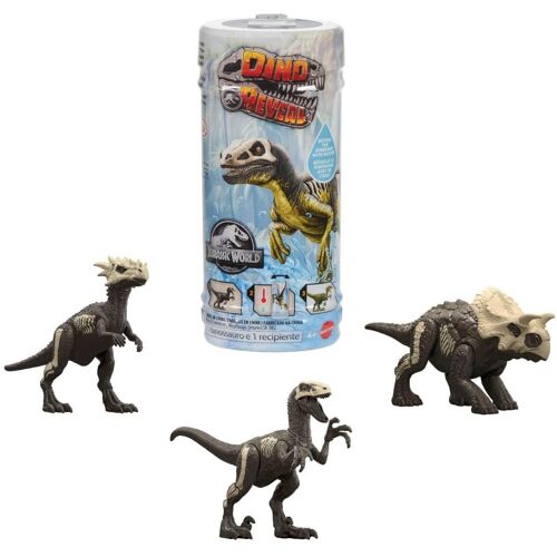 KALANKA-Jurassic World Assortiment Dino Color Reveal avec figurines dinosaures surprises à plonger dans l¿eau chaude pour révéler les décorations, taille entre 13 et 18 cm, espèces pouvant varier