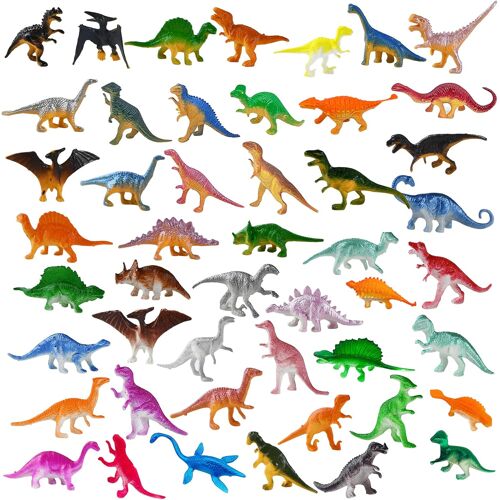 KALANKA-48 Mini Dinosaures, Petits Jouets Dino pour Enfants, Garçons & Filles - Anniversaires, Pochettes Surprises, Cadeaux Invités, Série de Dinosaures Tyrannosaurus Rex, Cadeaux pour Enfants