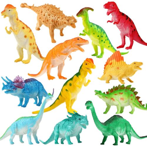 KALANKA-12 Dinosaures réalistes, Jouet Dinosaure, Grand Ensemble de 7 Pouces de Dinosaures, Jouets éducatifs pour garçons et Enfants