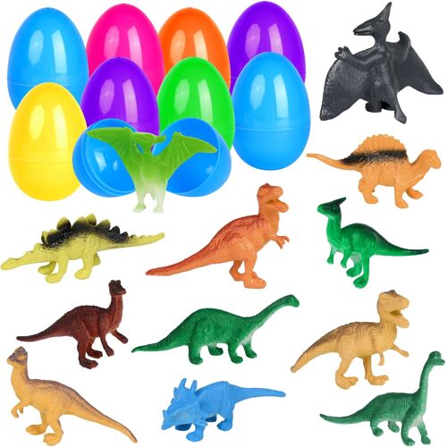 KALANKA-12pcs Oeuf de Paques Jouet Dinosaure Jouet Paques Cadeau Paques Enfant pour Decoration Paques