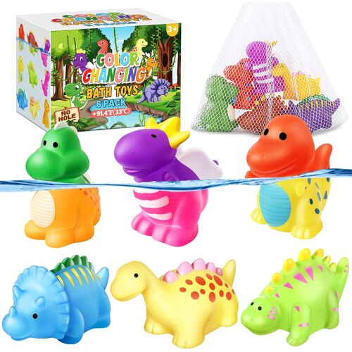 KALANKA-Changer de Couleur Jouets de Baignoire sans Trou pour Les bébés de 6 à 12 Ans et Les Tout Petits de 1 à 3 Ans, Lot de 6 Jouets de Baignoire sans Trou Jouets de Baignoire Flottant Jouets de Di