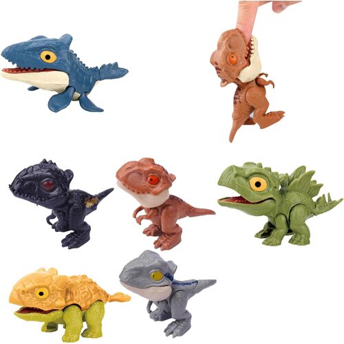 KALANKA-SAITUO 6 Jouet Dinosaure,Dinosaures Doig,Jouet Dinosaure Qui se Mord Les Doigts,Miniature Jouets Dinosaure,Intéressant Interactif de Fête pour Enfants pour Les Enfants Garçons et Filles