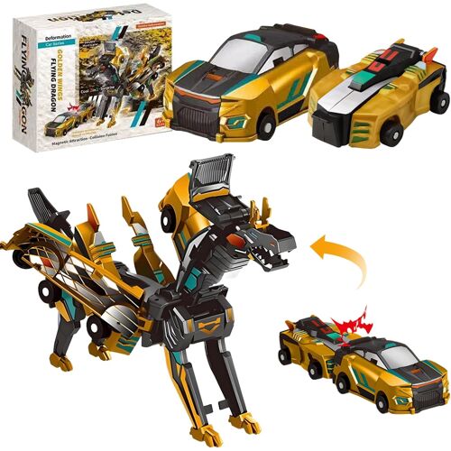 KALANKA-Transformable de Jouet Robot Déformée, 2 en 1 Dinosaure Transformateur Voiture, Voitures Combinée Déformation Collision, Transformables de Jouet Robot Déformée, Dinosaur Transforming Car Toy
