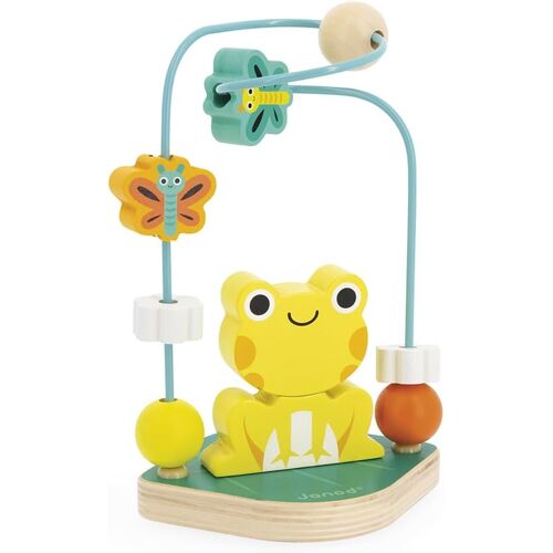 KALANKA-- Looping Grenouille Tropik - Jouet d'Eveil en Bois - Looping et Empilable - Jouet Educatif Motricité Fine - Certifié FSC - Peinture à l'eau - Dès 1 an, J08275