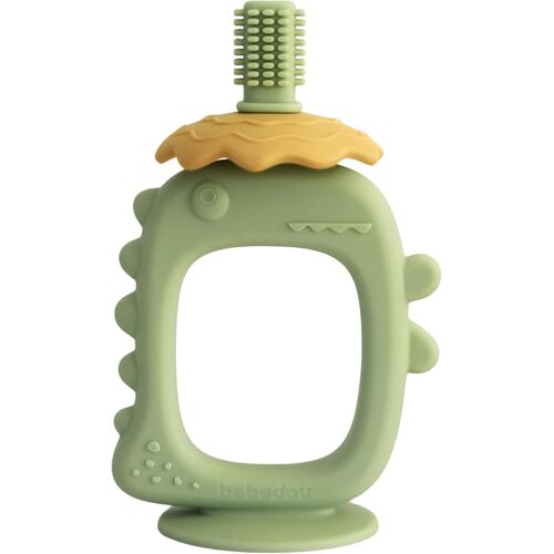 Kalanka-Anneau De Dentition En Silicone En Forme De Dinosaure, Avec Ventouse, Pour Soulager Les Poussées Dentaires De Bébé ¿ Un Cadeau De Naissance, Brosse À Dents Facile À Nettoyer (Vert)