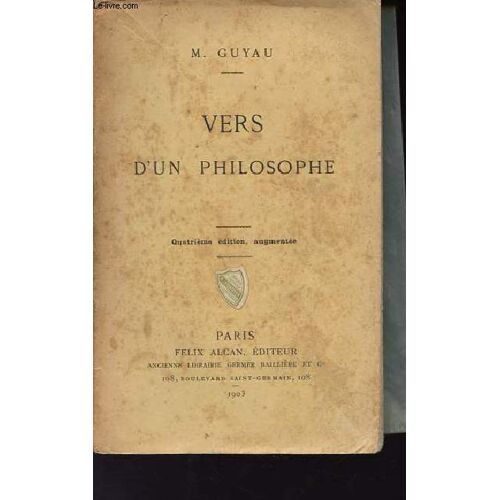 Vers D Un Philosophe - 4e Édition Augmentée.