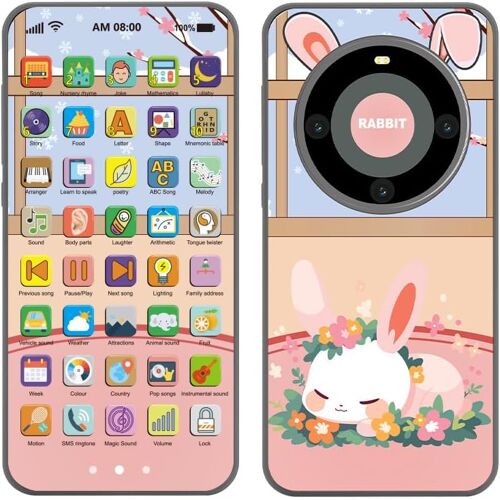 KALANKA-Téléphone Jouet Bébé Rechargeable 12-18 Mois, Jouet Musical Interactif avec Sons et Lumières, Jouet Éducatif pour Filles Garçons 1 an, Idée Cadeau Bébé (Anglais Version)