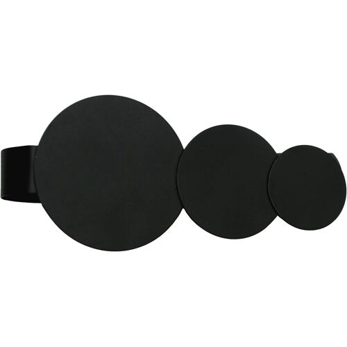 Kalanka-Gardinia Pince À Fronces Cercles Avec Fermeture Magnétique, Pince À Fronces Pour Rideaux Ou Tissus, 14,5 X 6,5 Cm, Métal, Noir