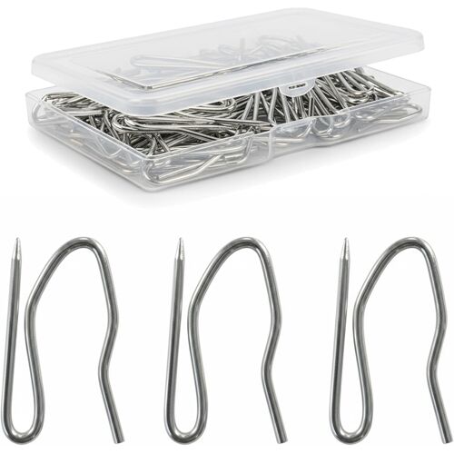 Kalanka-Crochets À Broches Pour Tentures (Lot De 50 Pcs) En Zinc Ultra Résistants - Pour Rideaux Lourds Et Plissés - 34 X 19 Mm