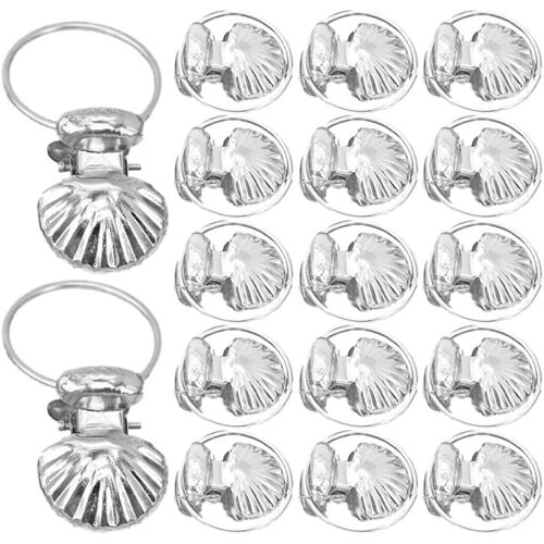 Kalanka-50pièces Anneaux À Rideaux Métalliques Avec Pinces Forme De Lot De Clips Durables Antirouille Pour Fixation Rideaux Fenêtre Et Douche Accessoires Pratiques Pour Suspension Rapide