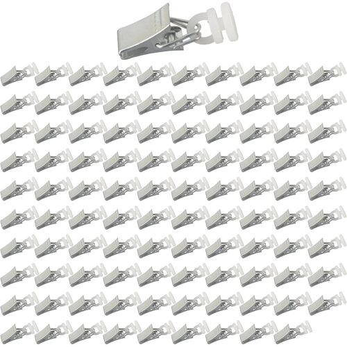 Kalanka-Lot De 100 Pinces À Rideaux Flexibles En Métal Pour Rail, Crochets De Rideau, Clips Pour Rail, Fenêtre, Porte, Rideau De Douche, Caravane