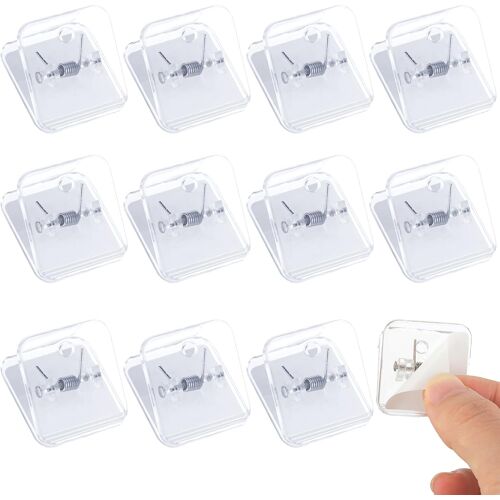 KALANKA-Lot de 12 clips adhésifs double face pour tapisserie, rideau de douche, support de drapeau, pinces à ressort pour bureau, affiche, salle de classe, extérieur, Noël, Halloween, décorations