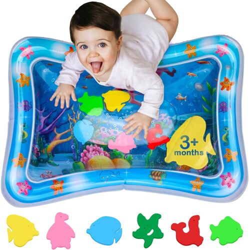 Kalanka-Tapis D¿Eau Bébé ¿ Tapis D¿Éveil Sensoriel Gonflable Sans Bpa | Jouet D¿Éveil & De Motricité Pour Bébés ¿ Tapis De Jeu D¿Eau Non Toxique
