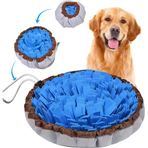 Kalanka-48cm Tapis De Fouille Chien, Réutilisable Et Lavable Tapis Reniflant Formation D¿Animaux, Favorise L'instinct De Recherche De Nourriture Pour Les Grands Chiens Et Les Chiots (Bleu-Demi-Cercle