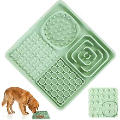 Kalanka-Tapis De Léchage Chien Et Chat 20x20cm, Tapis À Lécher Chien Avec Ventouse, Grand Lickmat En Silicone Résistant, Dog Lick Mat Anti-Glisse Alimentation Pour Humide Sèche Difficile Entraînement