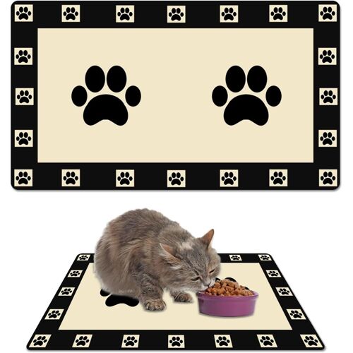 Kalanka-Tapis De Gamelle Pour Chien Et Chat, 50×30 Cm Tapis Chat Gamelle Absorbante, Facile À Nettoyer, Antidérapant Tapis Chien Gamelle De Terre De Diatomée Pour Manger, Se Reposer, Paillasson