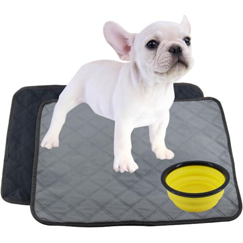 Kalanka-2 Pièces Tapis Absorbant Chien, Tapis Éducateur Pour Chien Lavable Réutilisable, Tapis Pour Chien Lavable Antidérapant, Réutilisable Pee Pad Anti-Fuites Pour Chiot Pour Chien/Chat/Lapin