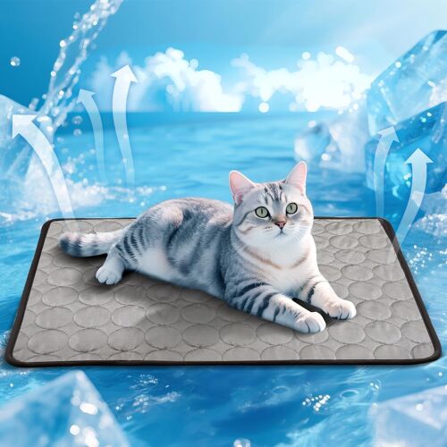 Kalanka-Tapis Refrigerant Chien Coussin Fraîcheur Pour Chien Et Chat Tapis Rafraîchissant En Soie Glacée 60x50cm - Idéal Pour Canapé, Panier Ou Cage Refroidissement Sans Eau Lavable Cooling Mat