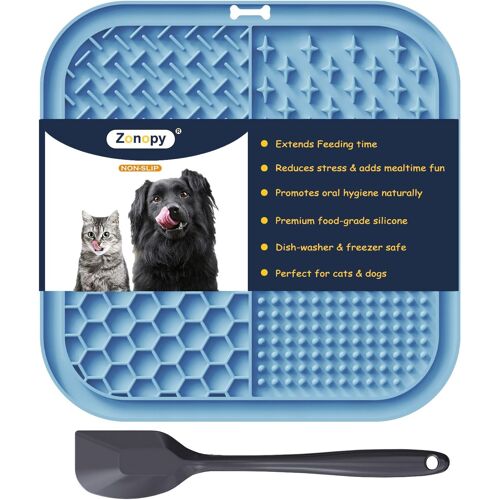 Kalanka-Tapis À Lécher Pour Chiens & Chats Avec Ventouses, 1 Pack Carré Tapis À Lécher Pour Chien À Alimentation Lente Pour Soulager L'anxiété & L'ennui, Jouets Pour Chiens Pour Les Occuper, Tapis De