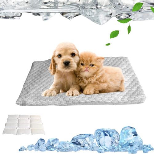 Kalanka-Tapis Rafraîchissant Pour Chien - Surface Durable Et Résistante Aux Rayures - Tapis Auto-Rafraîchissant Instantané Pour Chiens Et Chats (Gris, S)
