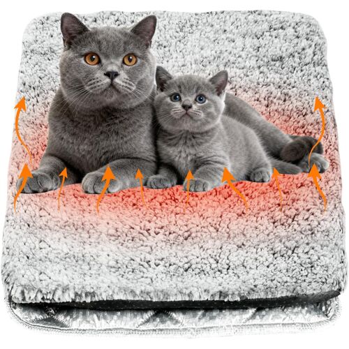 Kalanka-Panier Chat Coussin Auto-Chauffante, 70×48cm Tapis Chauffant Pour Chat, Sans Électricité, Couvertures Auto-Chauffante Pour Chats Et Chiens, Housse Lavable, Dessous Non-Glissant, Blanc