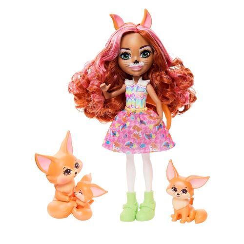 KALANKA-Enchantimals Coffret Poupée Filigree Renard Gala Enchanté avec Perk Et 2 Figurines Animales, avec Jupe Et Accessoires Amovibles, 15 Cm, Jouet Enfant, A Partir De 4 Ans, HNT60