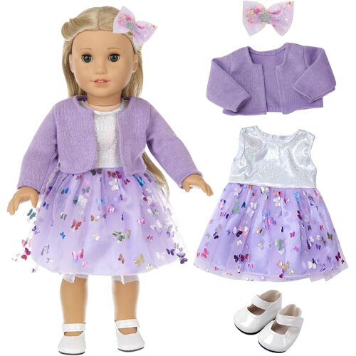 KALANKA-Vêtements Poupée, Vêtements de Poupée, Taille 35-45 Cm pour Poupées, Cadeaux (Violet)