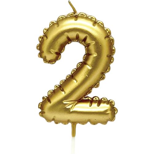 KALANKA-Bougies d¿anniversaire chiffres 0¿9, 8 cm or en forme de ballon | Bougies décoratives pour gâteaux d¿anniversaire, enfants & adultes | Décoration élégante pour fête, anniversaire ou jubilé