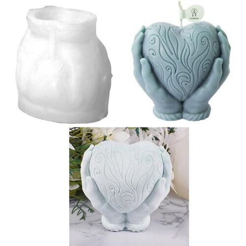 Kalanka-Moule Bougie, 3d Forme De Coeur Moule En Silicone, Saint Valentin Moule Silicone Coeur, Moule Bougie Silicone En Forme De Coeur Modèle 3d Pour Anniversaire Saint Valentin Décorer
