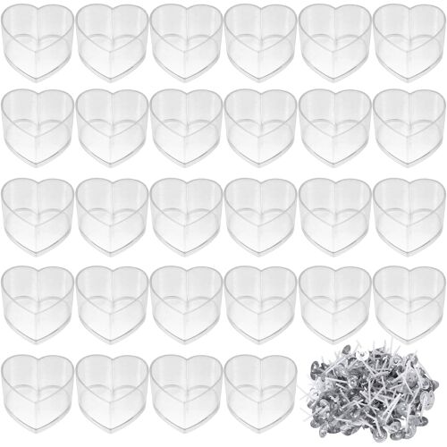 KALANKA-Kit de fabrication de c?ur 50 pièces 100 mèches ¿ Bougies chauffe-plat pour mariages, dîners, cadeaux