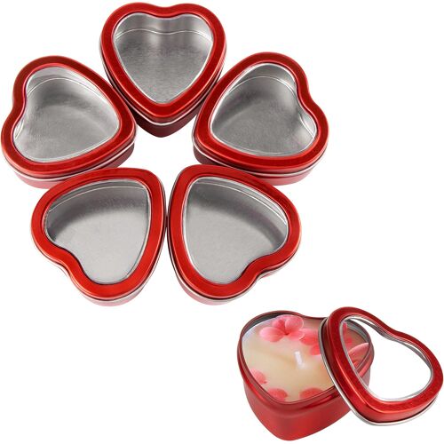 KALANKA-Lot de 6 Contenants de Bougie, Pot a Bougie Vide Metal avec Couvercle Boîtes à Bougies, Fournitures de Fabrication de Bougies de Bricolage Rangement pour Thé, Bonbons, 60 * 60 * 27mm