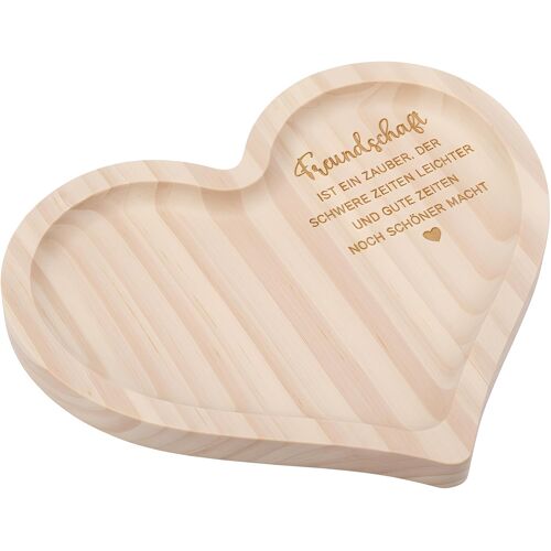 Kalanka-Cadeaux Pour Maman Amie Grand-Mère Plateau En Bois Forme De C?Ur Avec Gravure, Plateau Décoratif En Bois De Service Petit-Déjeuner, Cadeaux De Noël, Cadeaux D'anniversaire(Freundschaft)
