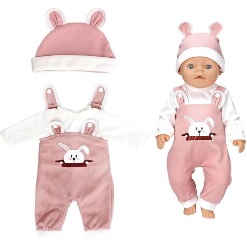 KALANKA-Vêtements pour poupées de bébé, vêtements de poupée 35-43 cm, accessoires de poupée de qualité supérieure, accessoires de poupée pour bébé avec chapeau à manches longues, pantalon cadeau pour
