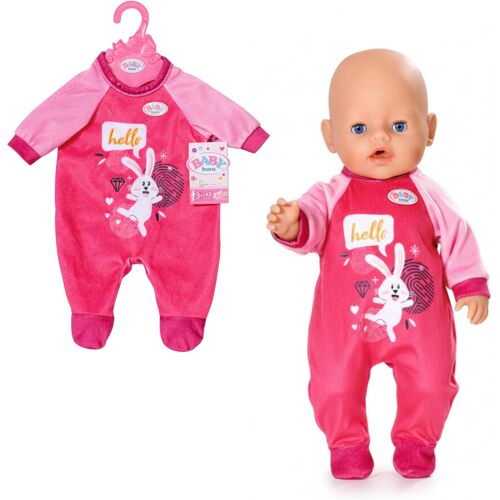 KALANKA-Grenouillère rose motif lapin ¿ Avec cintre inclus ¿ Vêtements pour poupées de haute qualité ¿ Accessoire pour toutes les poupées de 43 cm
