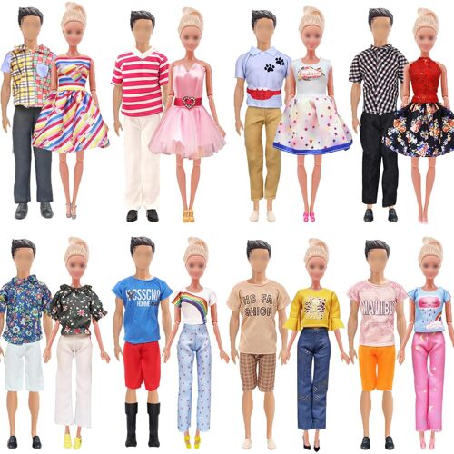 KALANKA-Lot de 18 Vêtements compatibles avec Barbie, 4 Robes,1 vêtements décontractés,3 Paires de Chaussures pour Filles de 11.5 Pouces,3 Paires de Chaussures,2 Lunettes