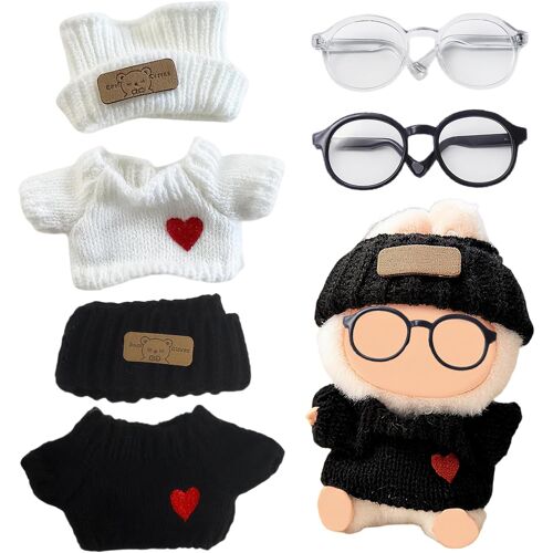 KALANKA-4 Pièces Plush Toy Clothing, Tendance Doll Accessories, Tricotées Clothing Sets, Modèle Ajusté Vetement Poupee, Mignonnes Doll Wardrobe pour Les Jeux Créatifs Les Collections de Peluches
